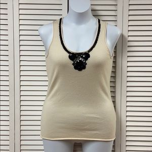 NWT Tory Burch 100% Cashmere Jeweled Tank Shell